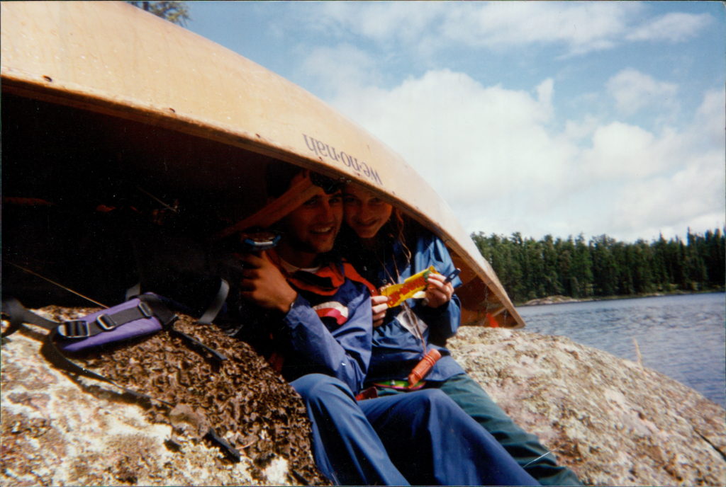 A rain fall on a canoe trip
