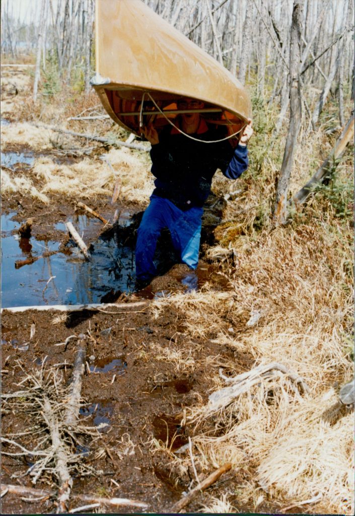 I remember this moment… I began to sink into the muskeg and needed help. My dad said 